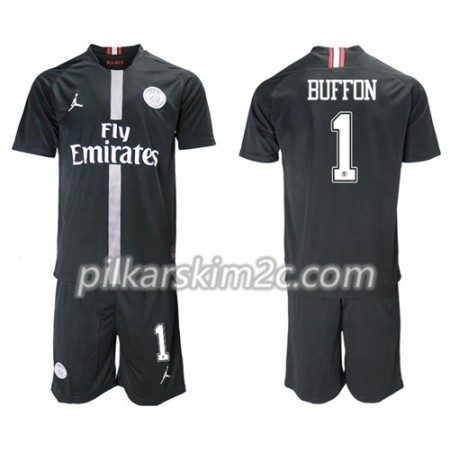 Koszulka Paris Saint-Germain Buffon 1 Jordan Czarny Dziecięca Trzeciej 2018-2019 - Koszulki Piłkarskie